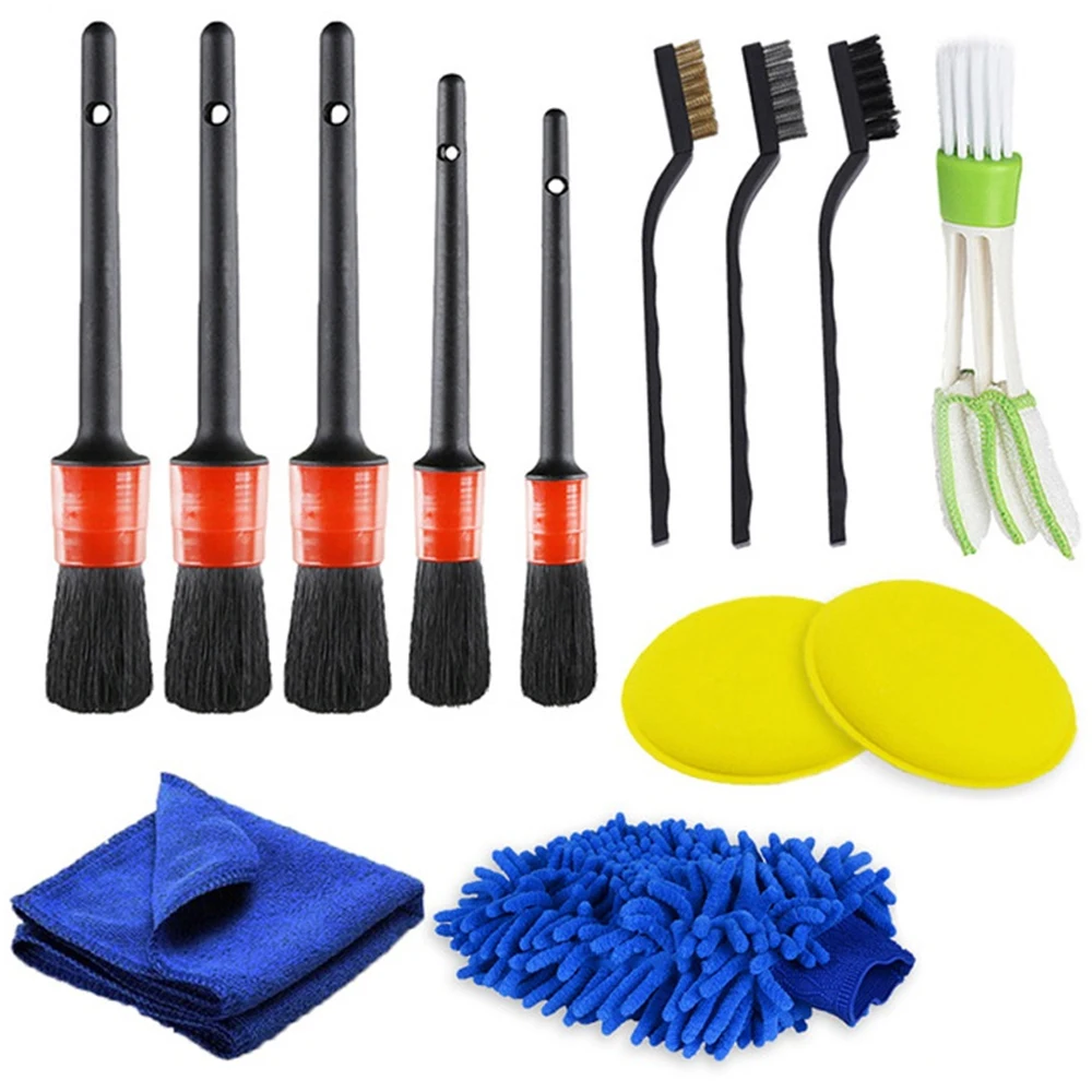

13pcs Car Cleaning Detailing Brush Set Dirt Dust Clean Brush Car Motorcycle Interior Exterior Leather Air Vents Care Clean Tools