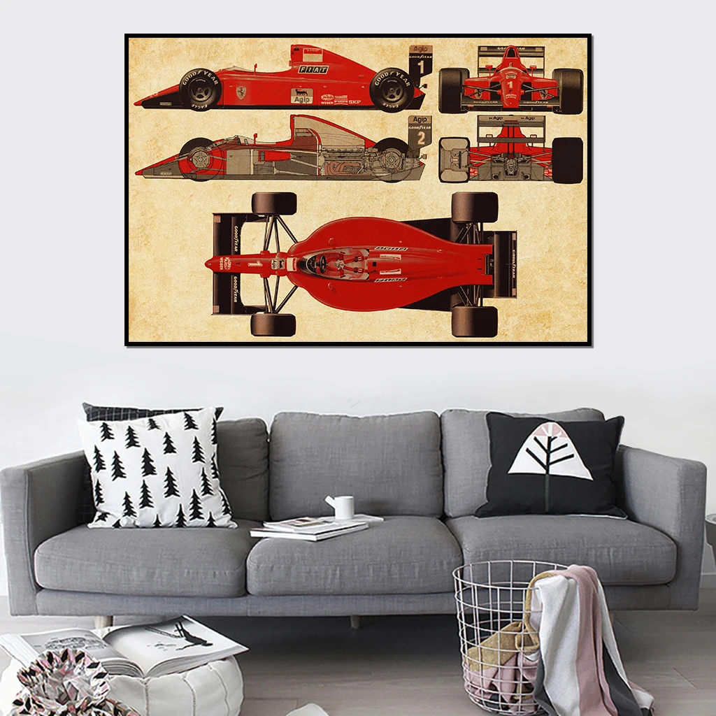 

Vintage Ferraris Car Poster Classic Design Car Wall Art Living Room Decor Bedroom Decor Poster and Prints Canvas Painting