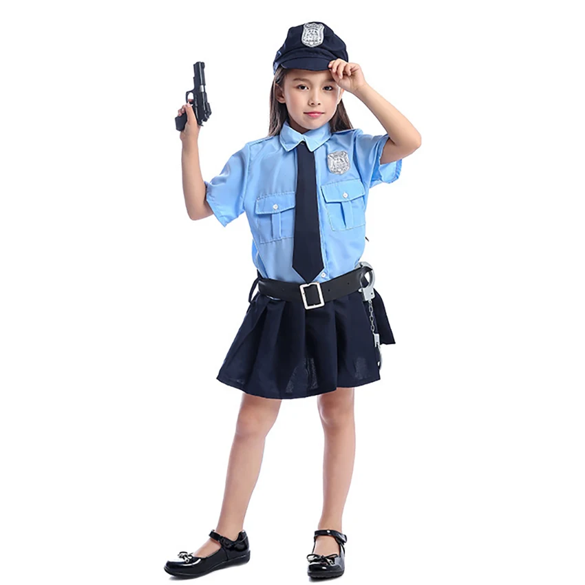 Крошечный полицейский милый Карнавальный костюм для девочек на Хэллоуин детей