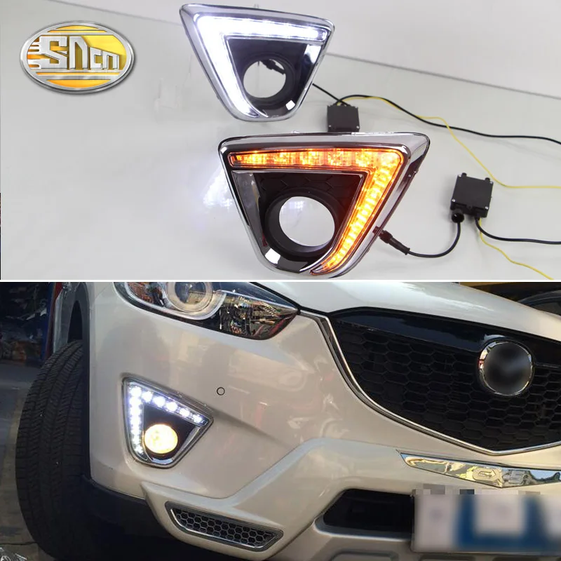 

Для Mazda CX-5 CX5 CX 5 2012 2013 2014 2015 2016 дневной ходовой светильник светодиодный DRL противотуманный светильник для вождения желтый указатель поворота