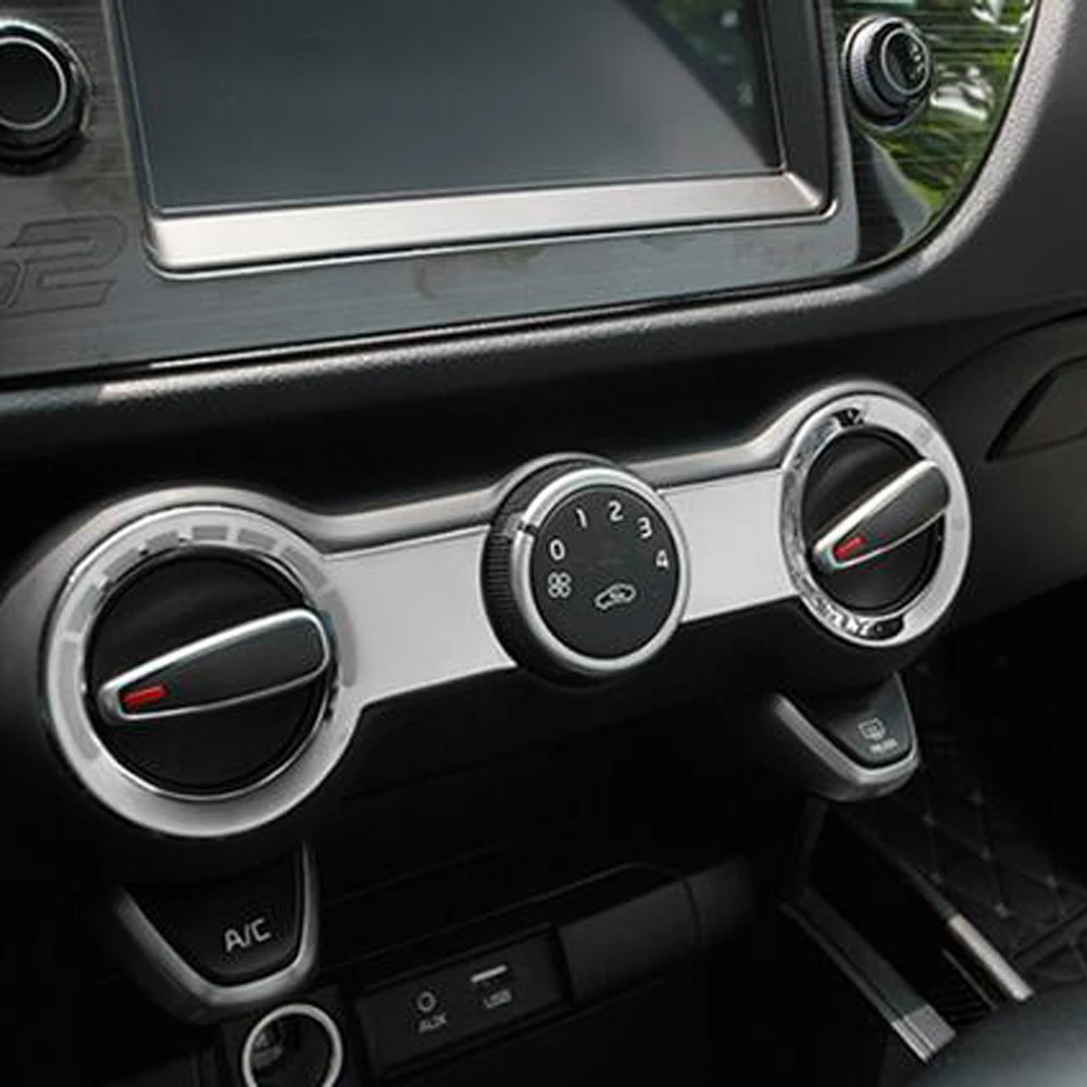 Переключатель регулировки кондиционера из нержавеющей стали для Kia Rio 4 X line 2017 2018