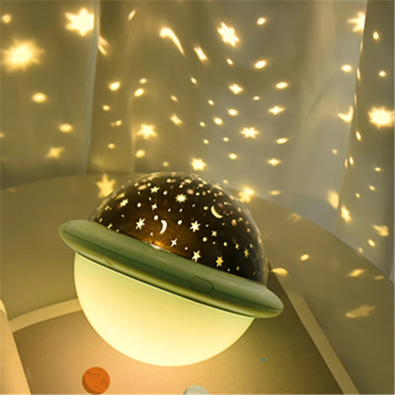 

USB LED Projector Star Moon Rotating UFO Galaxy Night Light Romantic Starry Sky Ocean Night Light Bedroom Decor Lamp