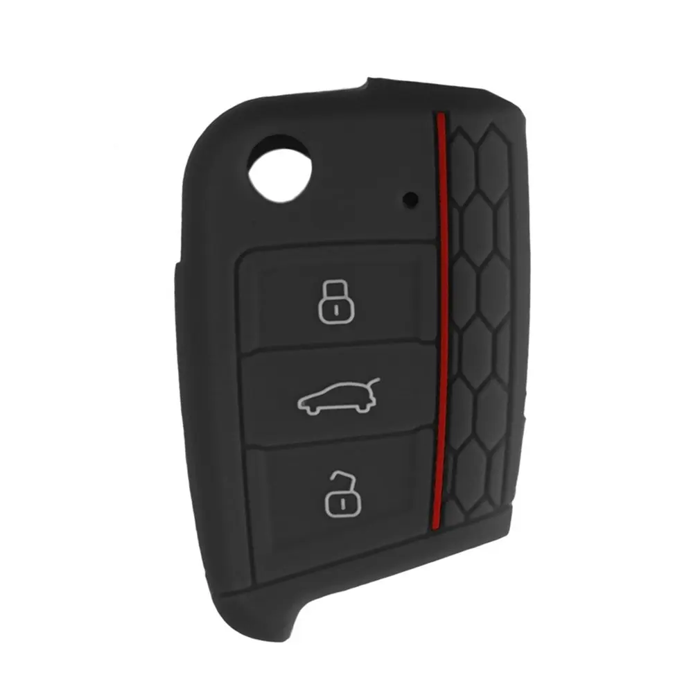 

New Silicone Key Cover Case With Red Stripe For Golf 7 MK7 Keyring Hot Selling