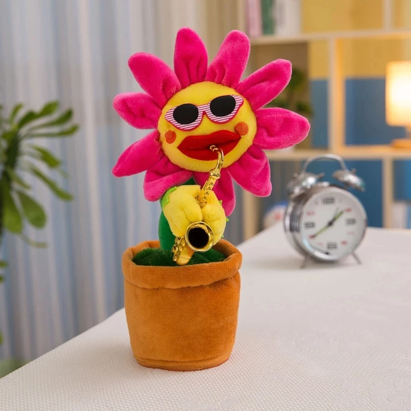 

Dancing Flower Saxophone Playing Sunflower Electric Singing and Dancing Soft Stuffed Plush Toy Kawaii Funny Party Toy