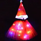 Милая мигающая светодиодная юбка-пачка светильник кой, Рождественская елка, Рождественский Женский костюм эльфа для ролевой игры, косплей, Сказочная флешка
