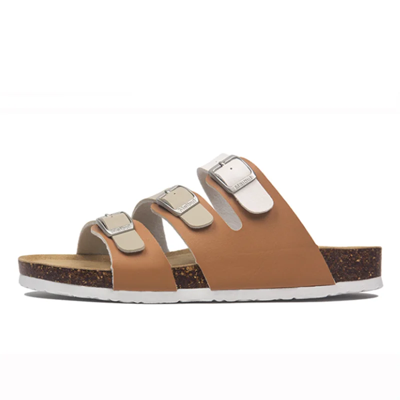 

Summer Style Women Beach Cork Slippers Casual Triple Buckle Open Toe Clogs Slides Platform Outside Female Shoes Chaussons Femme