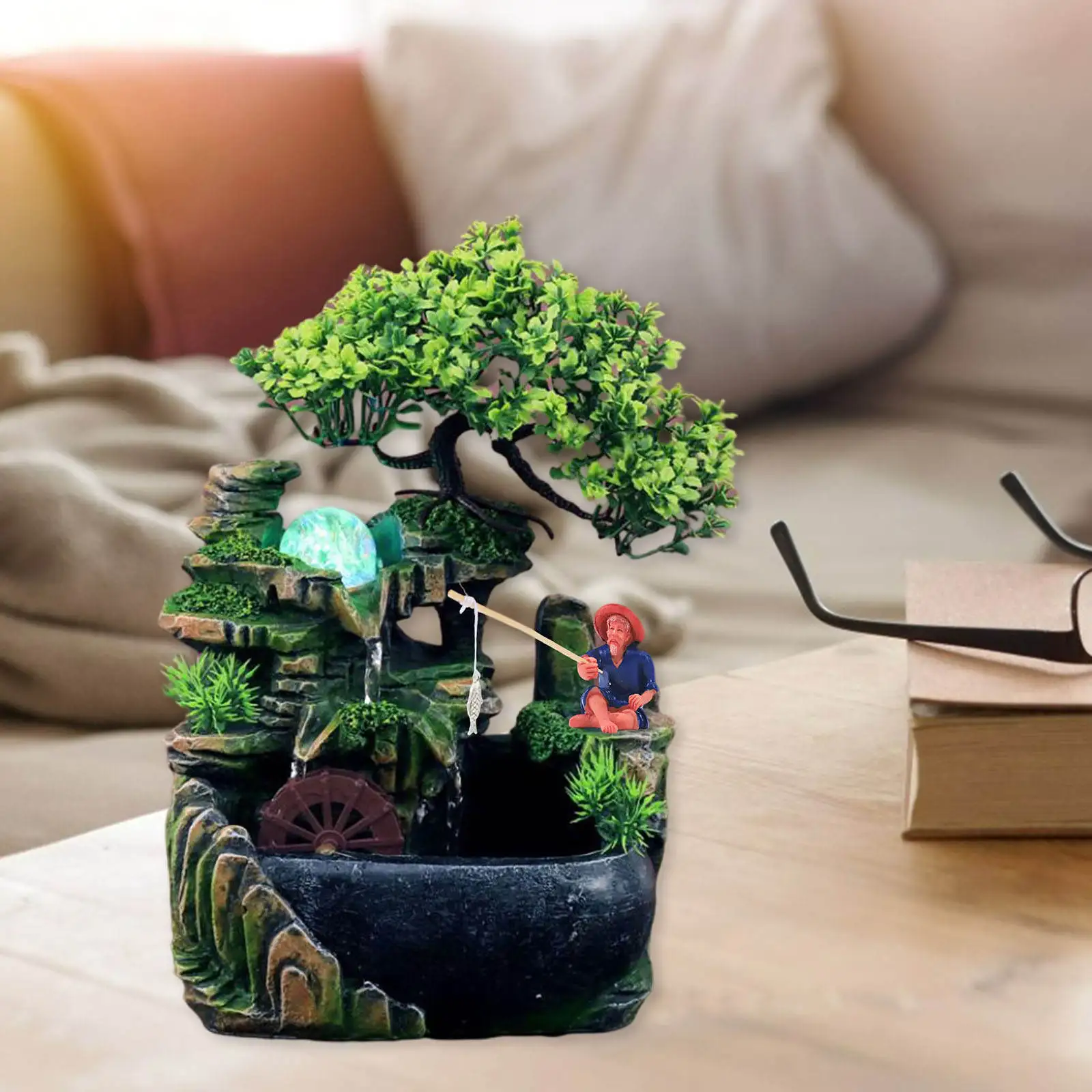 Настольный фонтан-водопад скальная статуя дзен для медитации расслабляющий