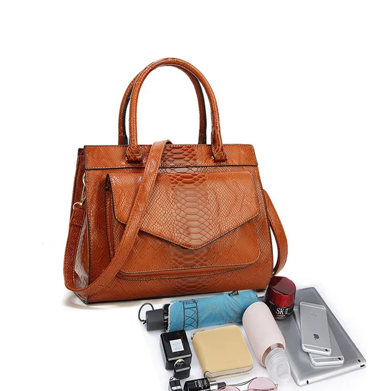 

Alligator PU leather women shoulder handbag larger capacity women messenger bag