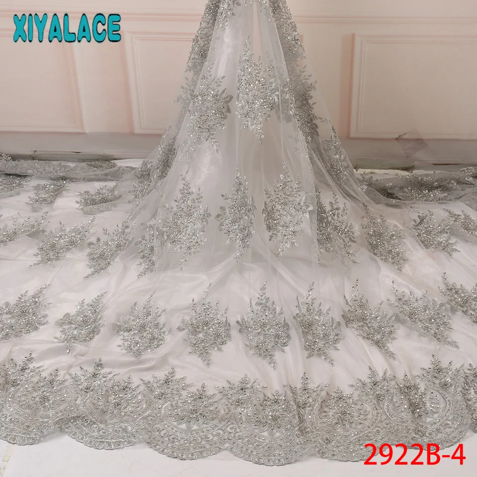 Горячая продажа бисерная кружевная ткань африканская свадебная 2019 с бисером для