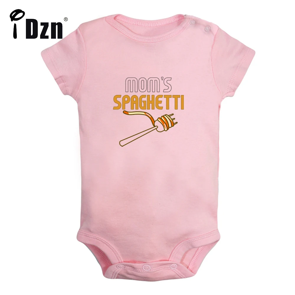 

iDzn NEW Mom's Spaghetti Baby Boys Fun Rompers Baby Girls Cute Bodysuit Infant Short Sleeves Jumpsuit Newborn Soft Clothes