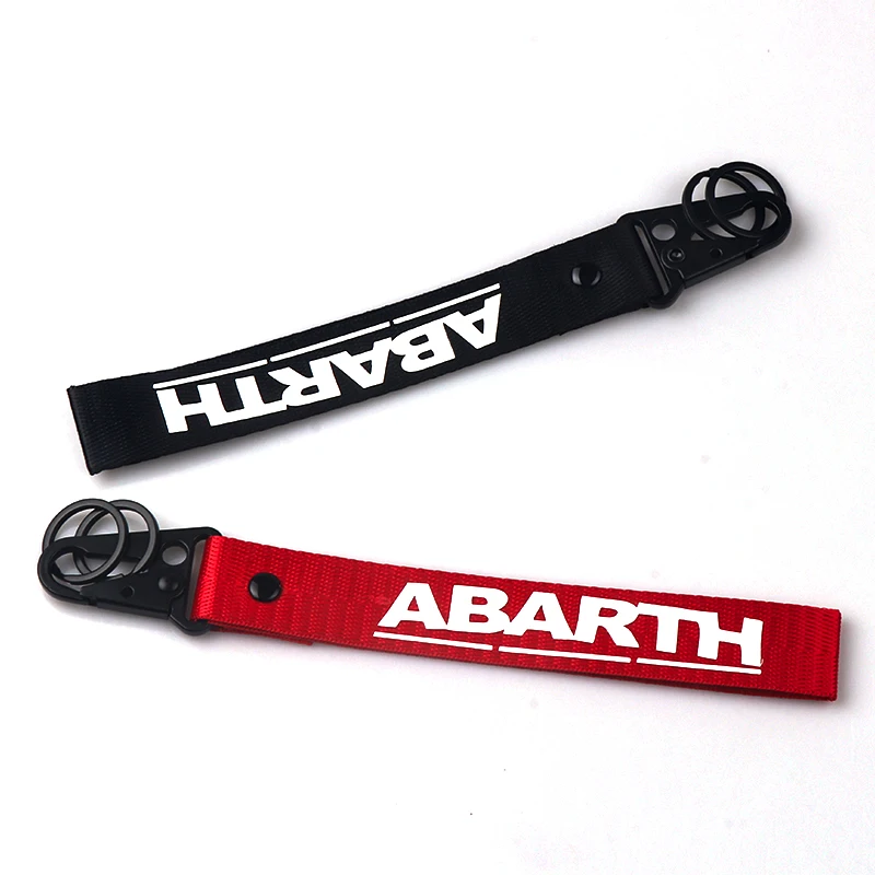 

For Fiat Punto Abarth 500 124 Stilo Ducato Palio Car Styling Webbing Metal Key Chain Key Ring Keychain Decoration Accessories