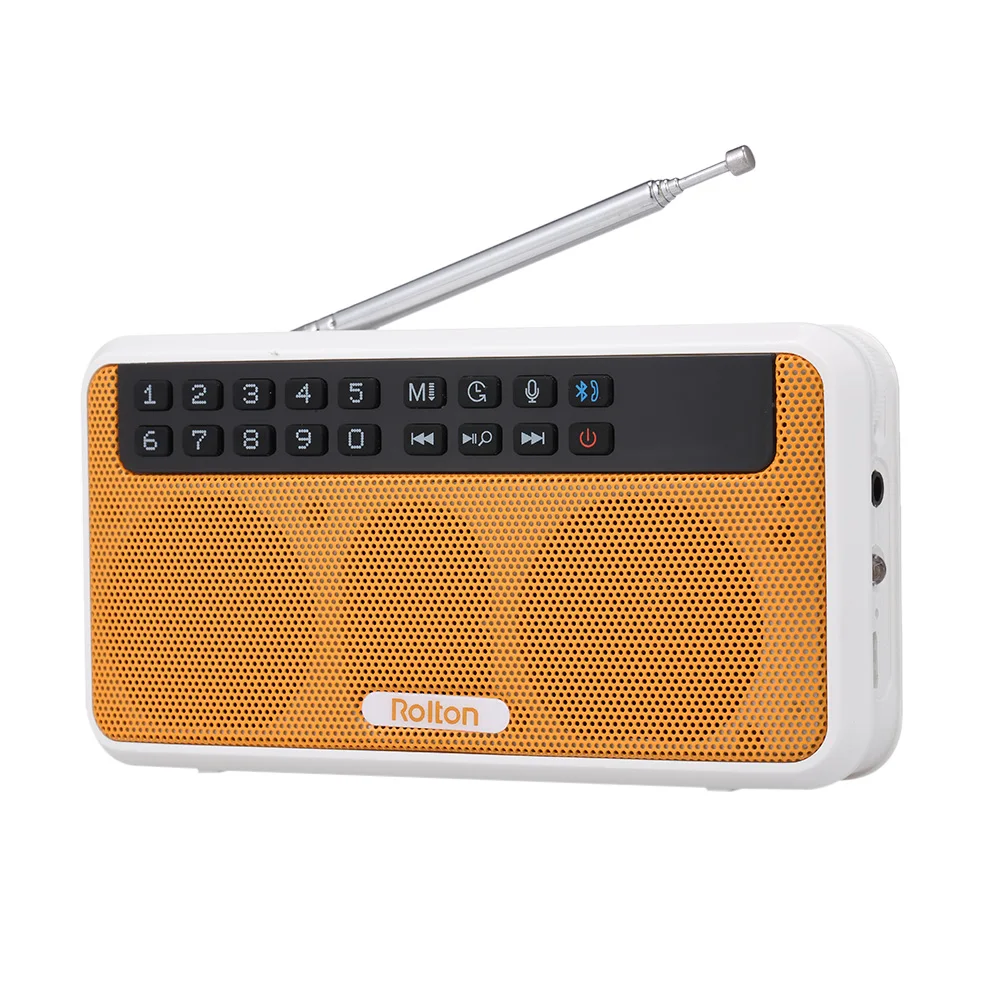 Rolton E500 6 Вт беспроводной Bluetooth динамик Портативный цифровой FM радио Hi-Fi стерео tf музыкальный проигрыватель с светодиодный дисплей для ПК/телефона