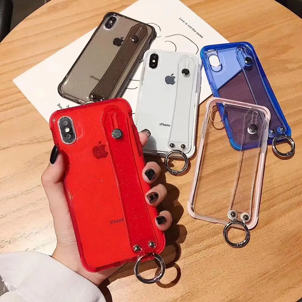 Роскошный lovecom Блестящий прозрачный браслет для ремня чехол для iPhone 11 Pro Max XR XS Max 6, 6 S, 7, 8plus X мягкий чехол-накладка для телефона