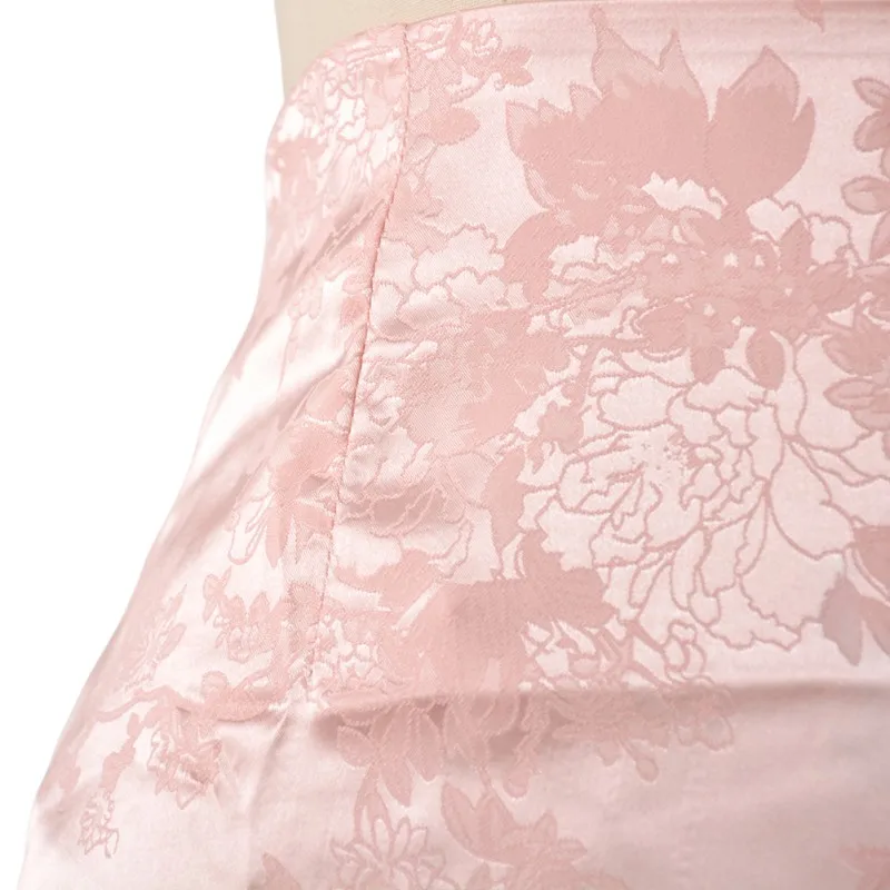 

WW4103 Spot // Spring And Summer Explosion Models Can Wear Fork Skirt Sexy Jacquard Satin High Waist Zipper Skirt