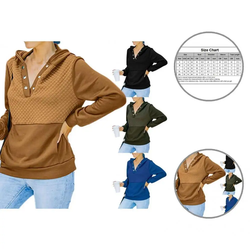 

All Match Lady Splicing Stitching Pure Color Sweatshirt for Daily Wear