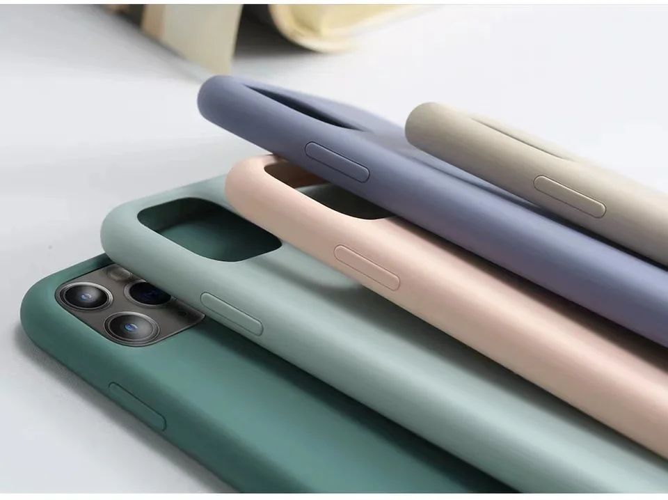 Liquid Silicone Phone Case For Apple iPhone 12 11 Pro Max X XS MAX XR Candy Color Soft Back Cover 8 7 6s 6 plus | Мобильные телефоны