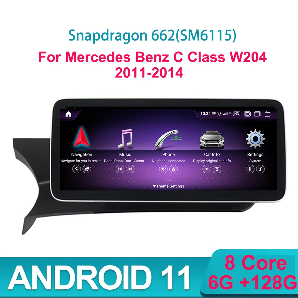 

Android 11 snapdragon 662 8 Core 6G 128G Car Radio GPS multimedia For Mercedes Benz C Class W204 C204 S204 2011 2012 2013 2014