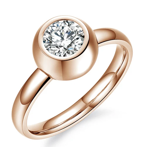 Rose Gold Новое поступление Европа и США съемное Кристальное кольцо оптом титановая сталь ювелирные обручальные кольца для женщин аксессуары для костюма - Цвет основного камня: Rose Gold