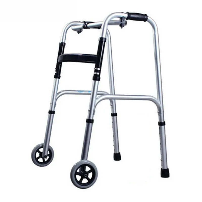 2-Wheeled Portable Fold Rolling Walker For Seniors, Aluminum Alloy Lightweight 2.3KG Elderly Walking Aid