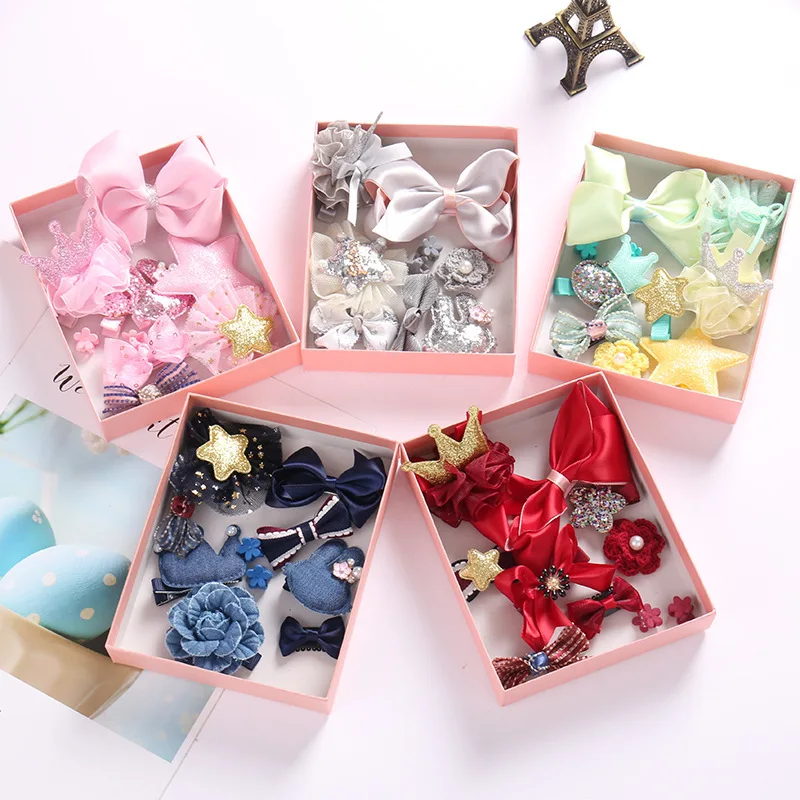 Hair Clips Set Children Hairclip Band Cartoon Bows Crown Hair Clips Girls Cute Baby Girls Hairpins Accessories