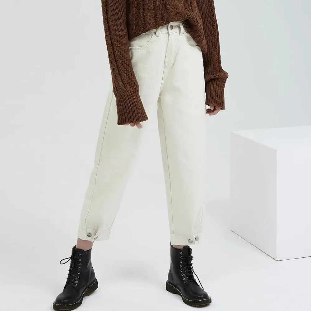 Женские повседневные джинсы Wixra однотонные брюки до щиколотки с высокой талией и