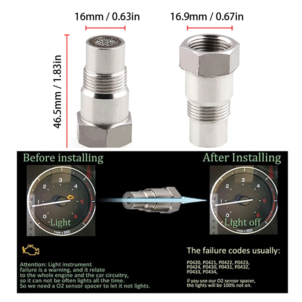 Durable Car CEL Fix Check Engine Light Eliminator Adapter - Oxygen O2 Sensor M18X1.5 Wholesale Quick Delivery CSV image 6