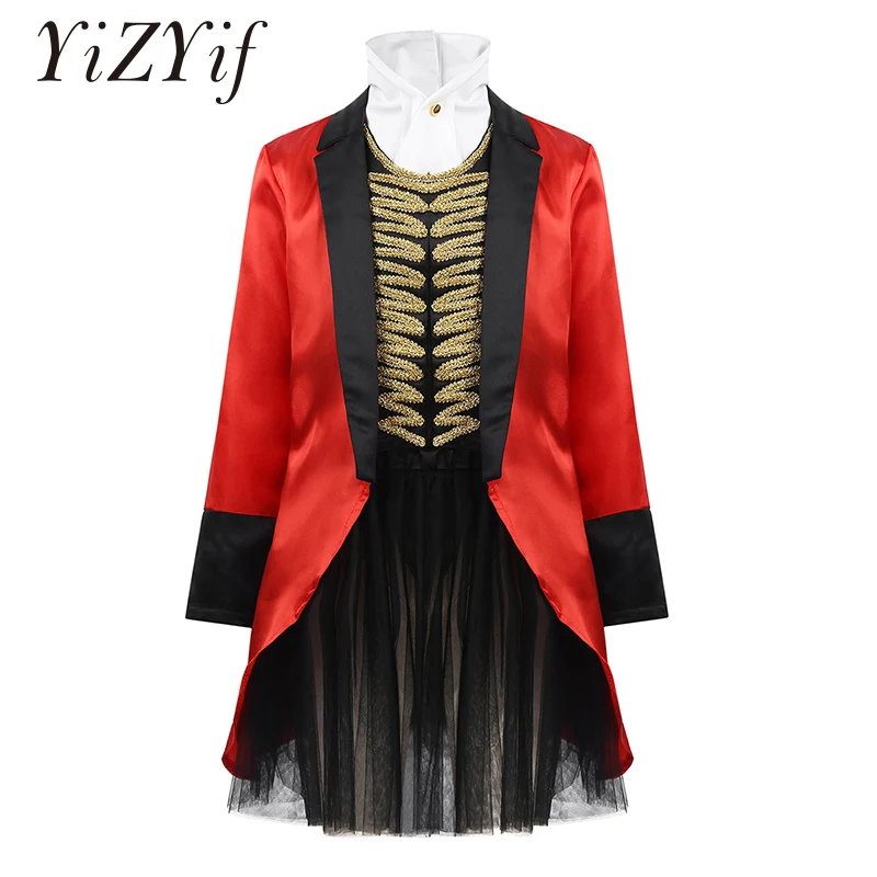 Костюм для выступлений с цирком девочек куртка длинными рукавами и декоративным