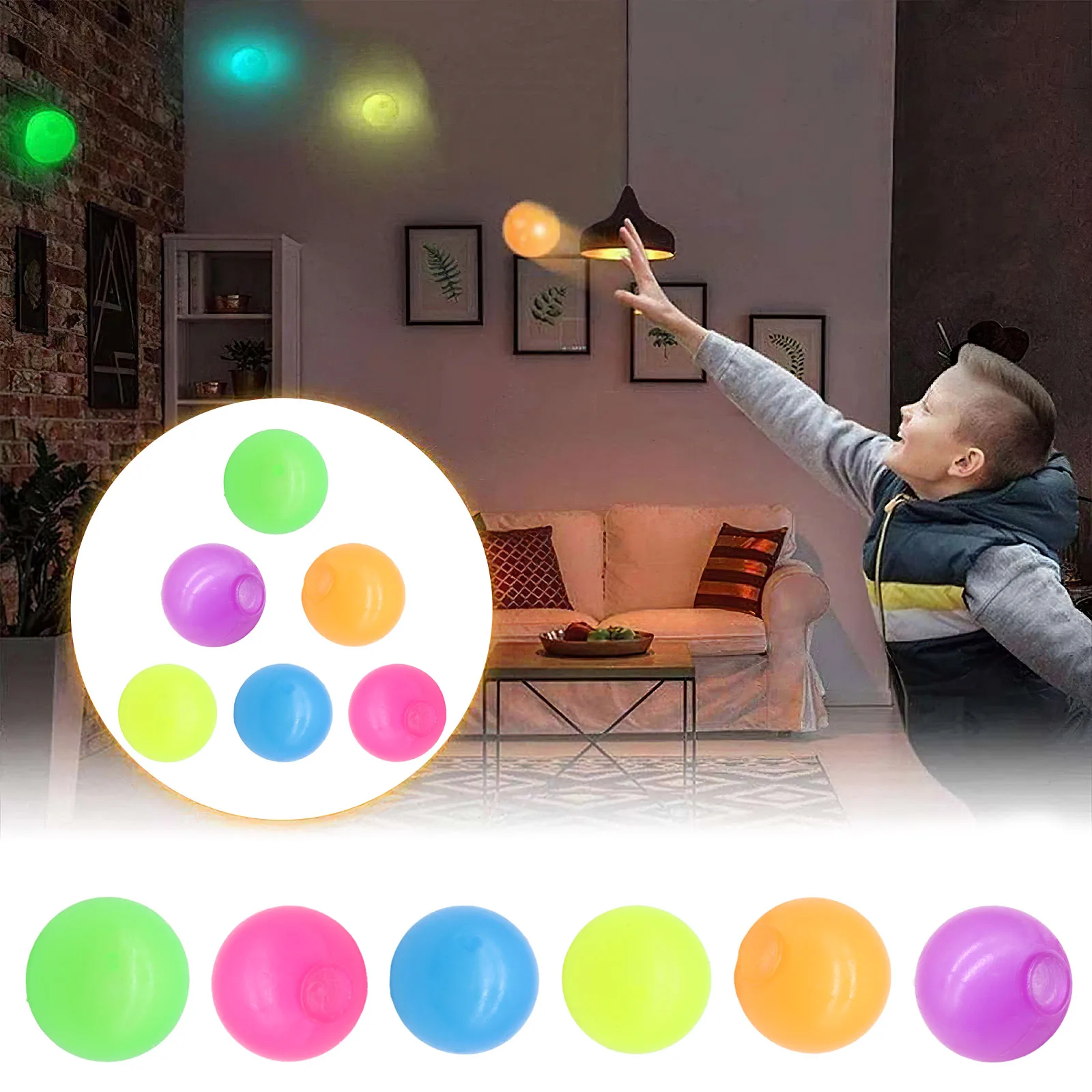 

45mm Stick Wall Ball Stress Relief Ceiling Balls Squash Ball Decompression Toy Sticky Target Ballceiling Light Ball Stress Toy