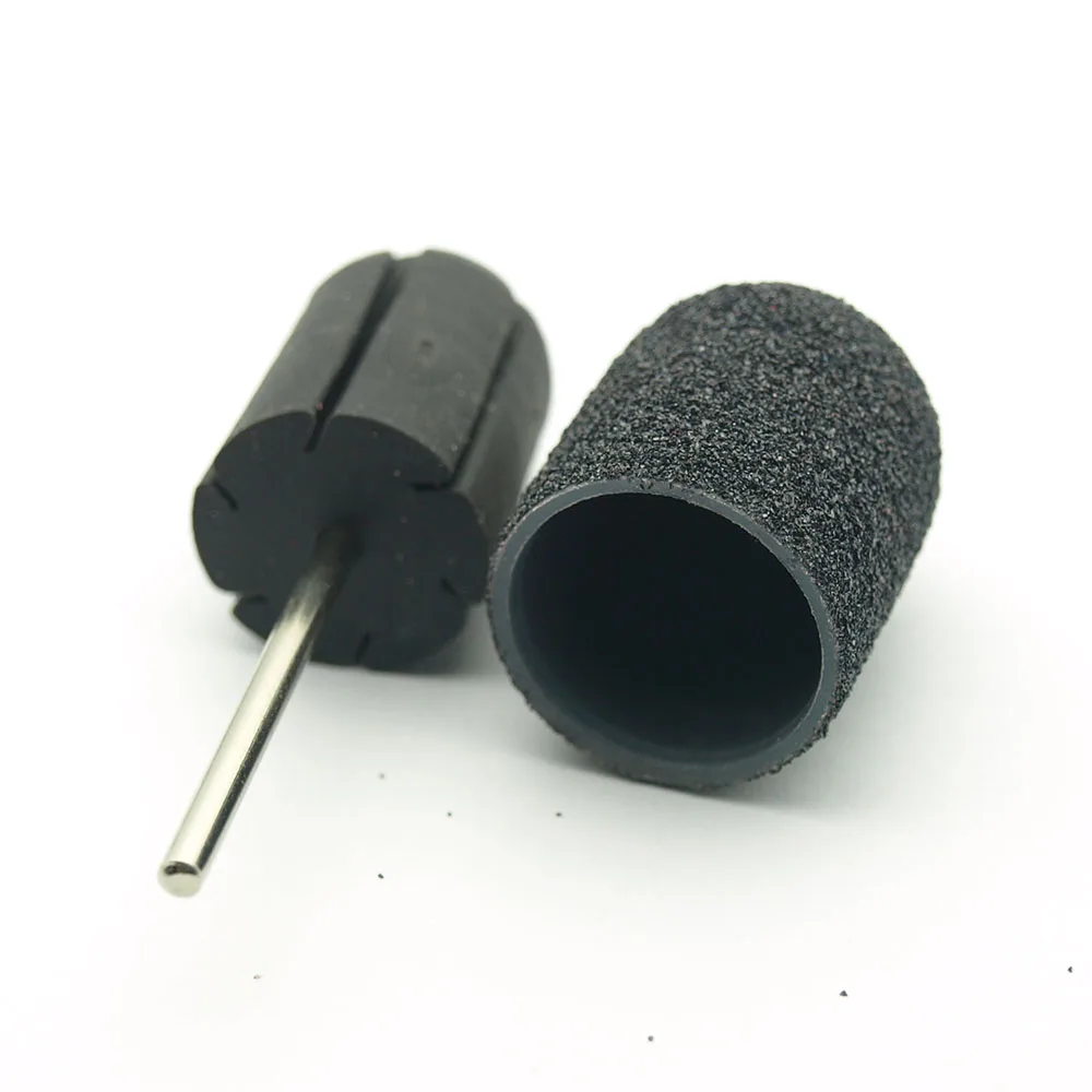 EasyNail 10pcs BlackSanding Caps Electric Nail Drill Bit  Bands UV Gel Polish Remover for Manicure Pedicure Milling Accessories