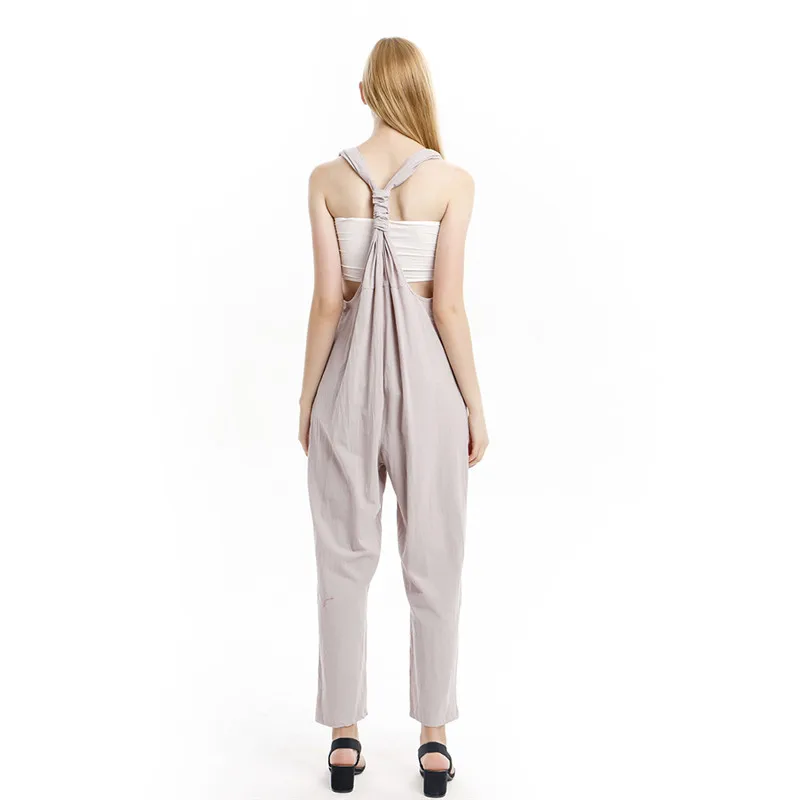 

Fashion New Women Casual Strap Dungarees Overalls Jumpsuit Ladies Girls Trousers Pants Long Loose Solid Playsuit 2021