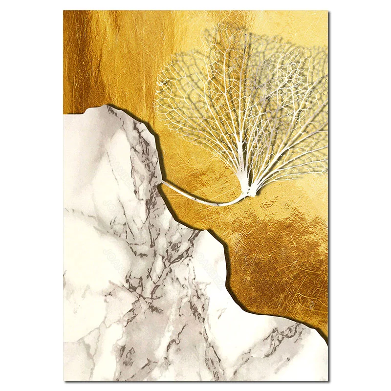 

European Style Canvas Material Ocean Beach Leaf Fossil Pattern Background Poster 2 Pc and Living Room Wall Sofa Decorative Art