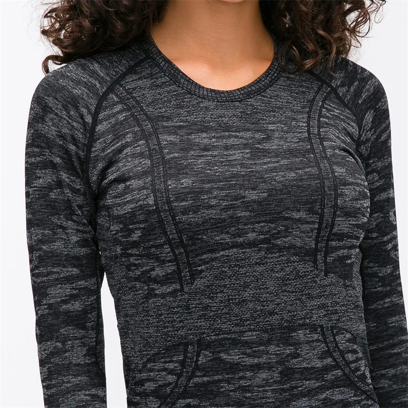 NWT Lu-u Logo OCEAN Women Yoga Top Seamless Super Soft Long Sleeve Shirt Stretchy Workout Tops Sports Wear for Women Gym