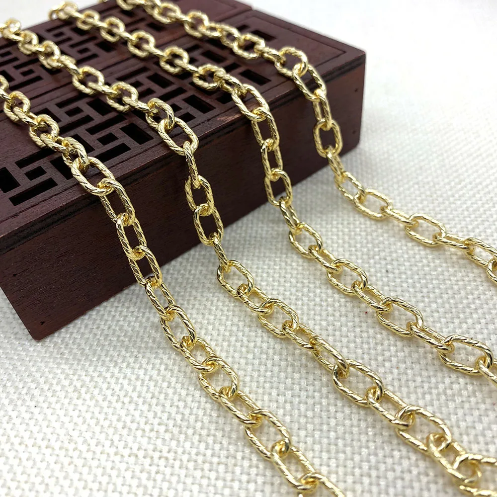 

Charm Golden Yellow Chain Handmade Necklace Bracelet Fashion Golden Link Chain Jewelry Accessories Can Be Wholesale 6x10mm