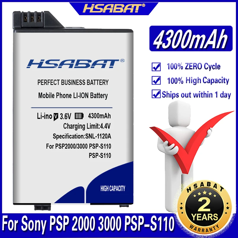 Аккумулятор HSABAT S110 4300 мАч для Sony PSP2000 PSP3000 PSP 2000 3000|Батареи| |