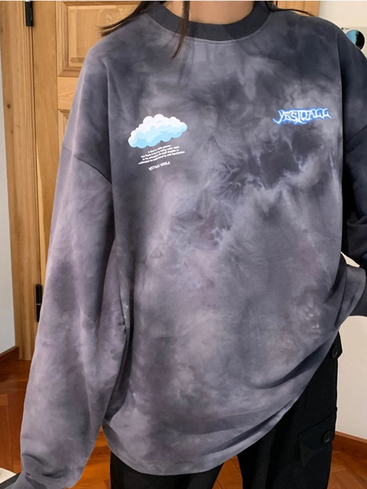 Осень/зима новый корейский стиль колледж Стиль галстук Краска Круглый вырез