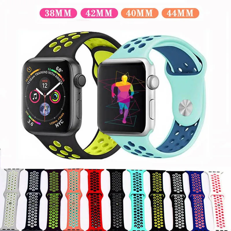 Ремешок Silikon pulseira nato futr apple Uhr 4 группа 42 мм 38 мм iwatch серия 44 мм 40 мм Atmungsaktiv наручная повязка apple uhr