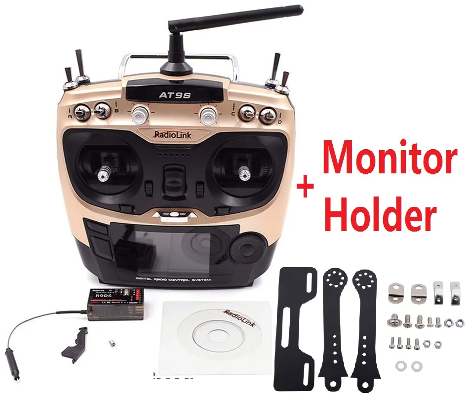 Радиоприемник AT9S с держателем монитора R9DS R12DSM обновленная версия 2 4 ГГц 10CH