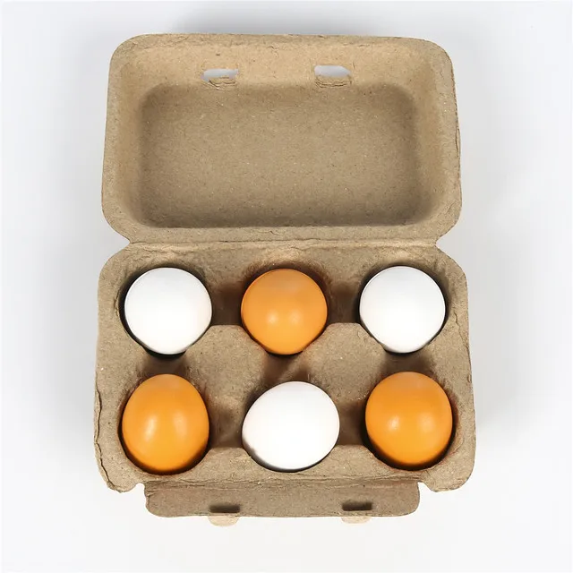 

6PCS Cute Wooden Eggs Toy Yolk Pretend Play Kitchen Food Cooking Kids Children Baby Toy Birthday Christmas Gifts