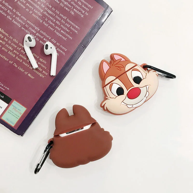 Для AirPod 2 Чехол 3D белка мультфильм мягкий силиконовый беспроводной Bluetooth кожухи головных телефонов для Apple Airpods чехол милый чехол Funda