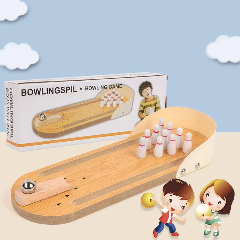 

Children's Puzzle Wooden Mini Bowling Toy Outdoor Playset for Kids Indoor Playground Games for Kids