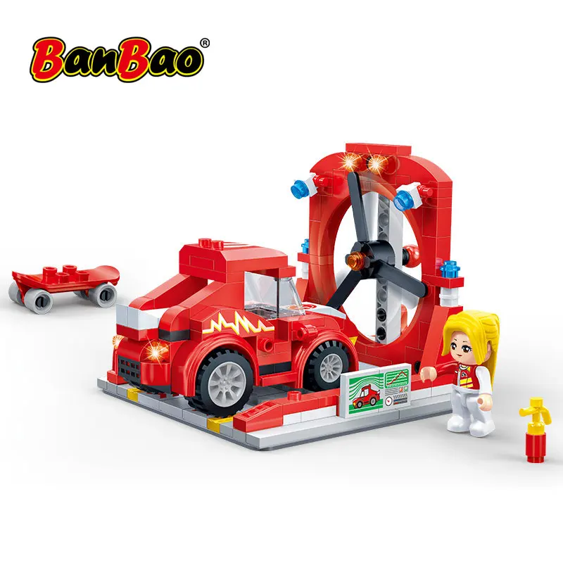 BanBao ветровой туннель тест тяговый автомобиль гоночный кирпичи образовательные