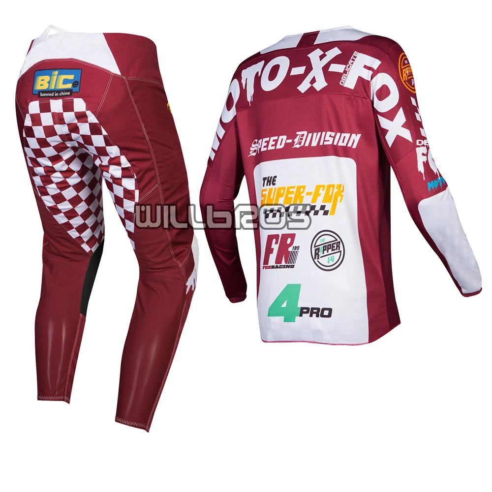 Delicate Fox Motocross MX 180 Czar Красный Белый комплект для мотоциклистов MTB, езды на велосипеде, мотоцикла, мужской костюм