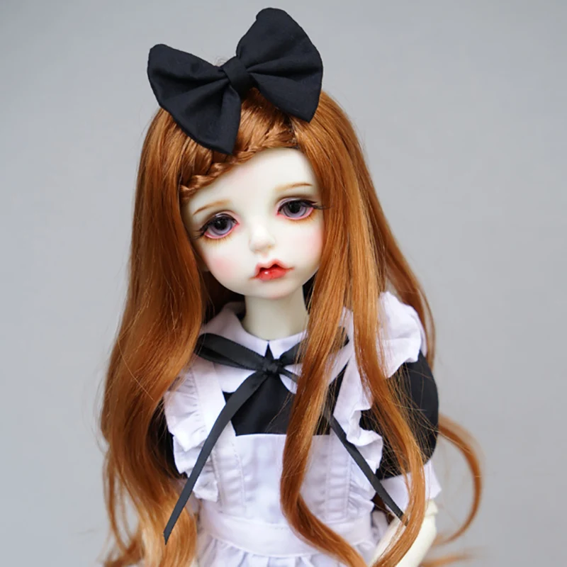 Cateleya BJD парик 1/3 1/4 кукольные волосы Lmitation мохер слегка вьющихся с коричневой