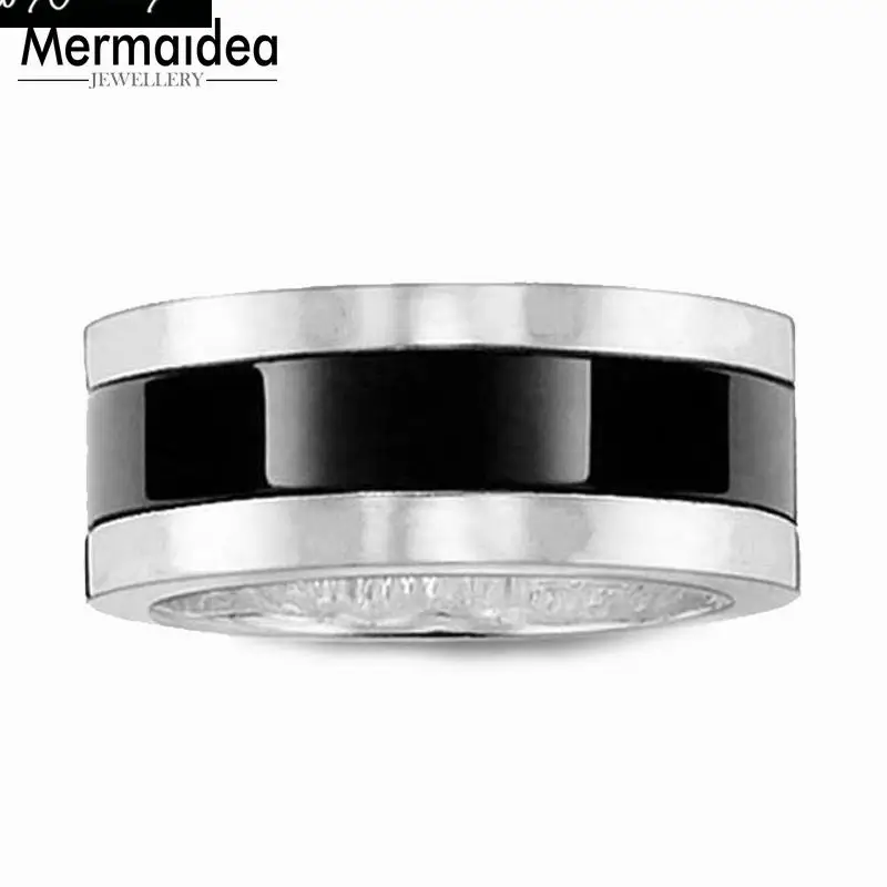 Черное кольцо с серебряным покрытием подарок для женщин и мужчин оптовая продажа