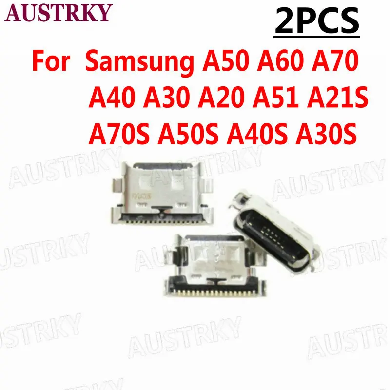 

2 шт. оригинальный USB-разъем для зарядки, док-разъем для Samsung A50 A60 A70 A40 A30 A20 A51 A21S A40S A30S A50S A70S