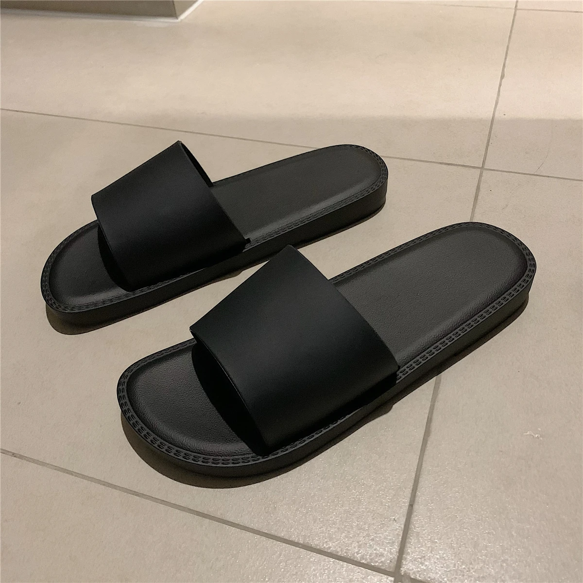 

Women summer wear web celebrity INS Japanese simple fashion non-slip soft soled home indoor slippers