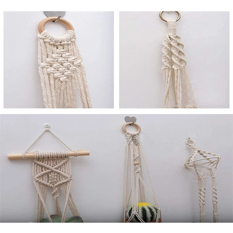 М кружевная веревка кружевной Настенный комплект 70 деревянных бусин 4 шт