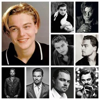 leonardo dicaprio diamond embroidery painting movie mosaic picture of rhinestone actor black and white famous people wall decor