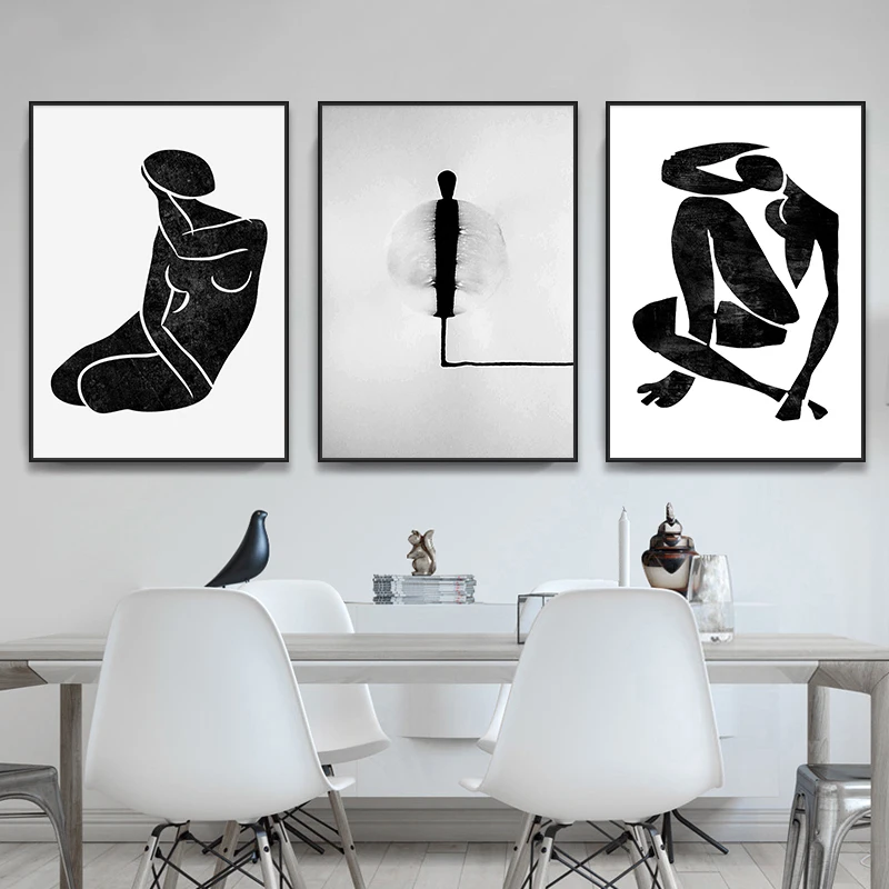 Matisse черно белая модная винтажная фигурка эскиз Картина на холсте Рисунок в стиле