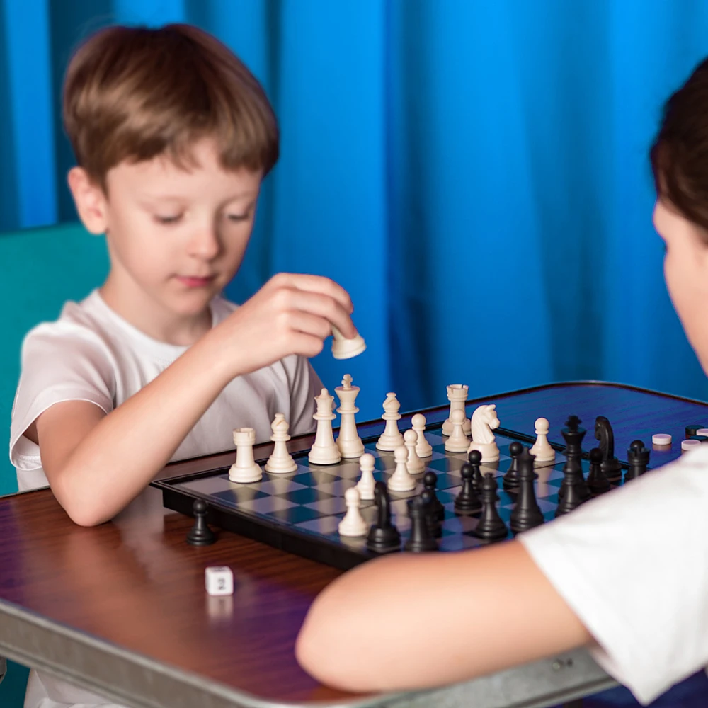 Магнитный Шахматный набор складная пластиковая шахматная доска легкая